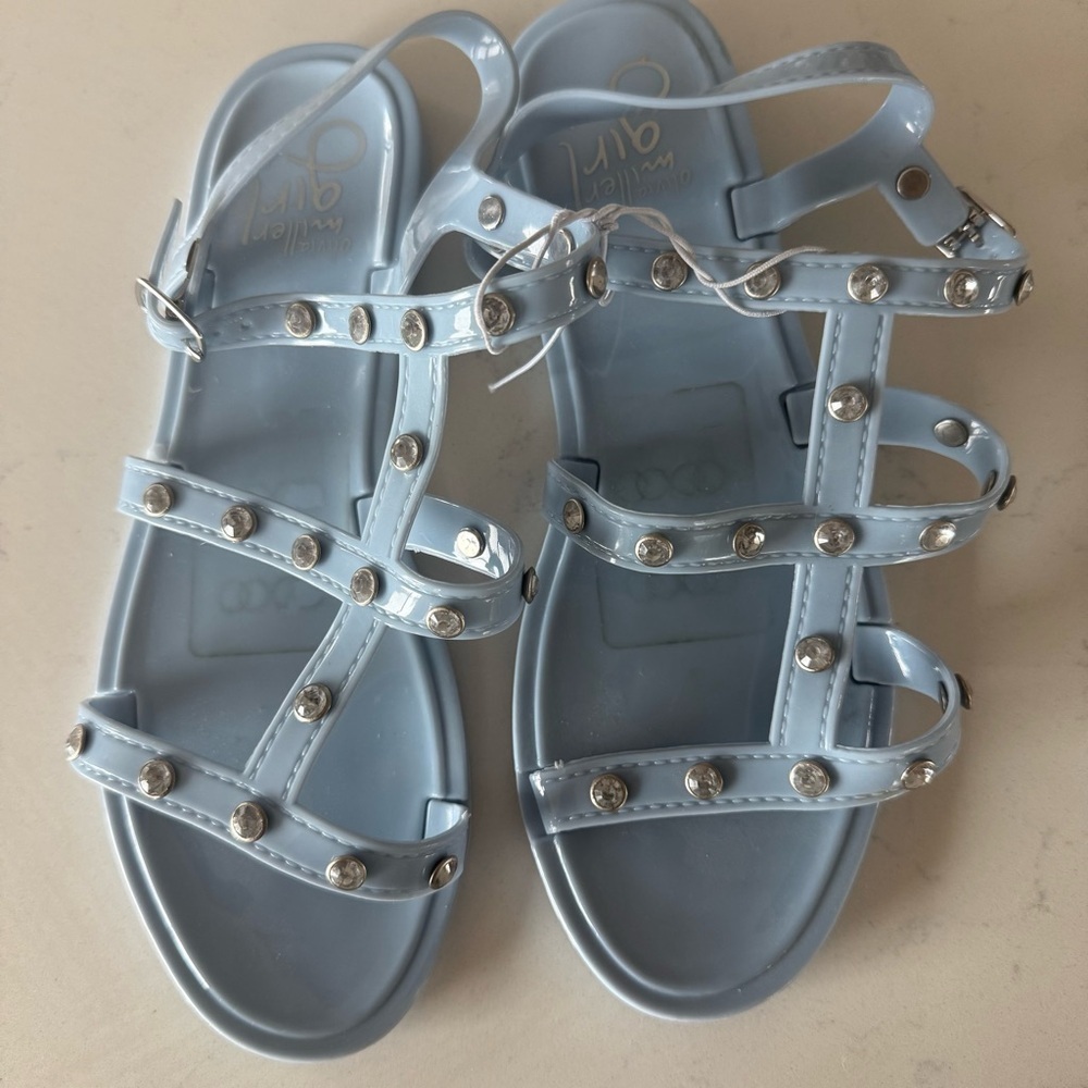 New Olivia Miller Girls blue sandals with rhinestones Size: 5